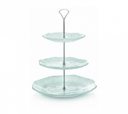 Этажерка трехъярусная 20/25/30*40см стекло, металл 